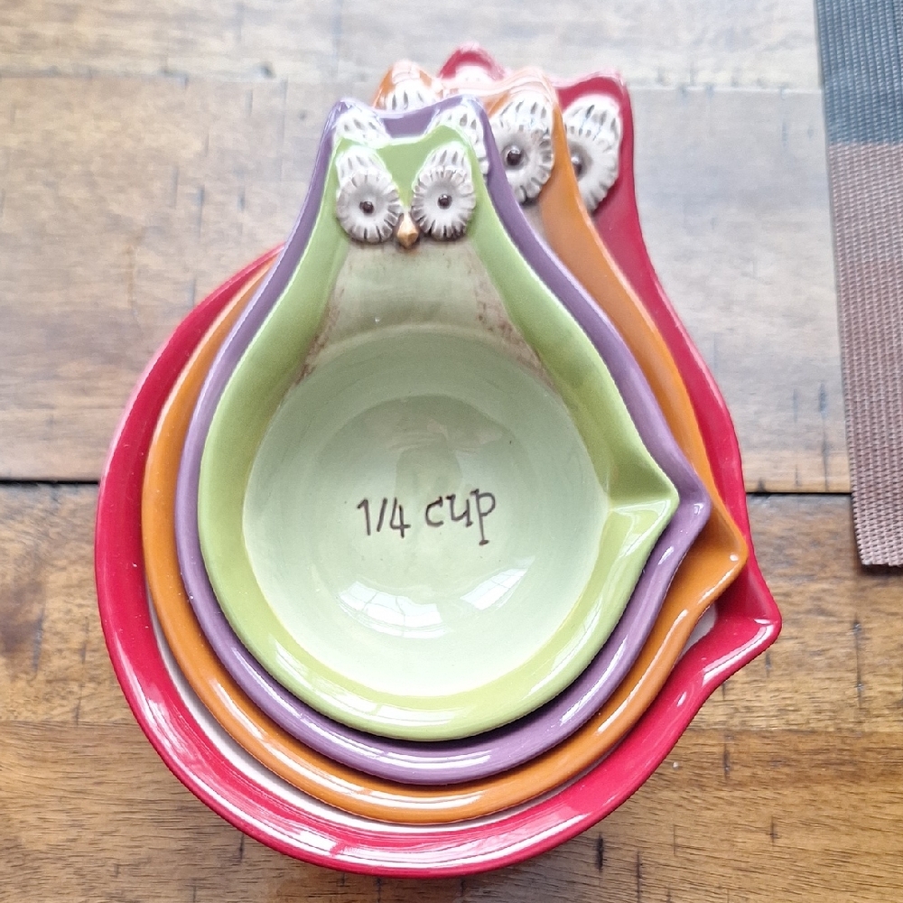 Ceramic Owl Measuring Cups Set
